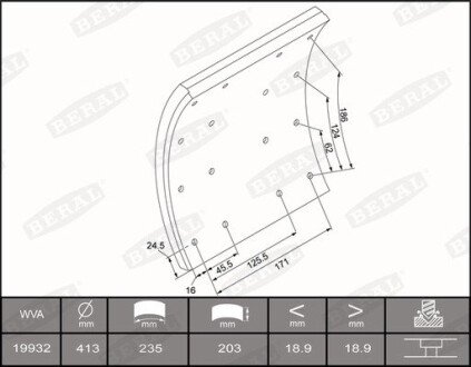 Комплект тормозных накладок BERAL KBL19932.1-1660