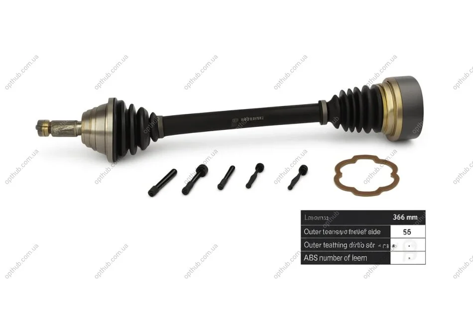 Піввісь VOLKSWAGEN BEETLE 2003-2011, BORA 2001-2005, GOLF 2001-2006, PASSAT 1997-1999 BGA DS9618L (фото 1)