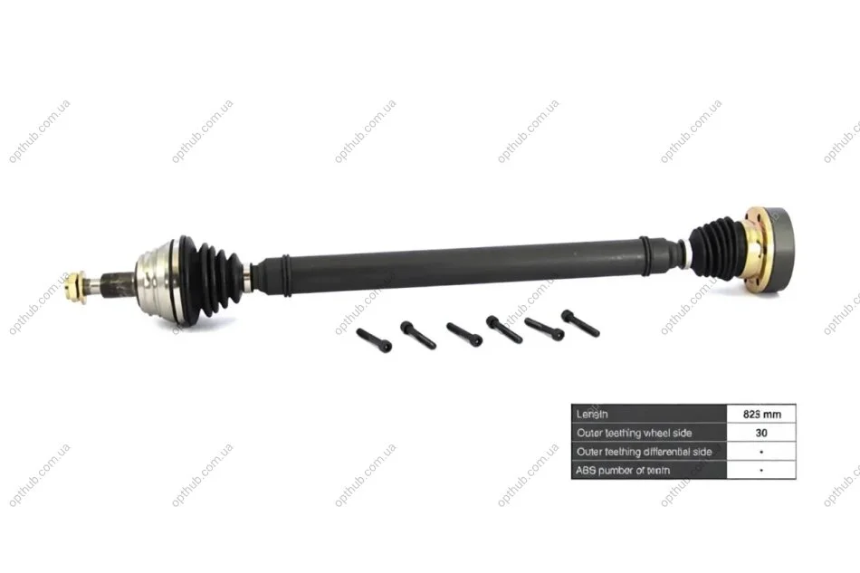 Піввісь VOLKSWAGEN BEETLE 2003-2011, BORA 2001-2005, GOLF 2001-2006, PASSAT 1997-1999 BGA DS9618R (фото 1)