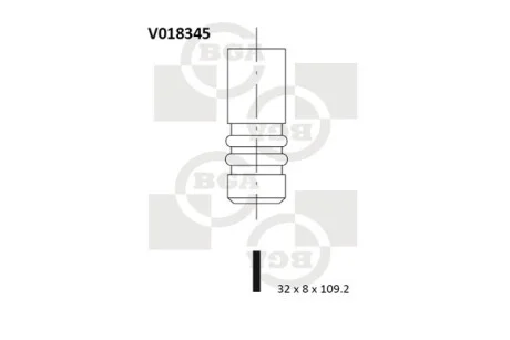 Клапан двигуна EX FORD RFA/RFB/RFL 32X8X109.2 BGA V018345
