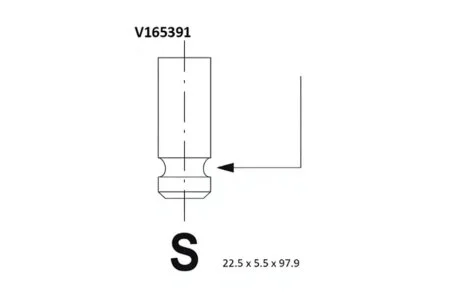 Клапан двигуна EX NISSAN CR14DE 22.5X5.5X97.9 -ua BGA V165391