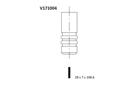Клапан двигуна EX ALFA 32303 28X7X108.6 -ua BGA V171004