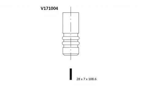 Клапан двигателя EX ALFA 32303 28X7X108.6 BGA V171004