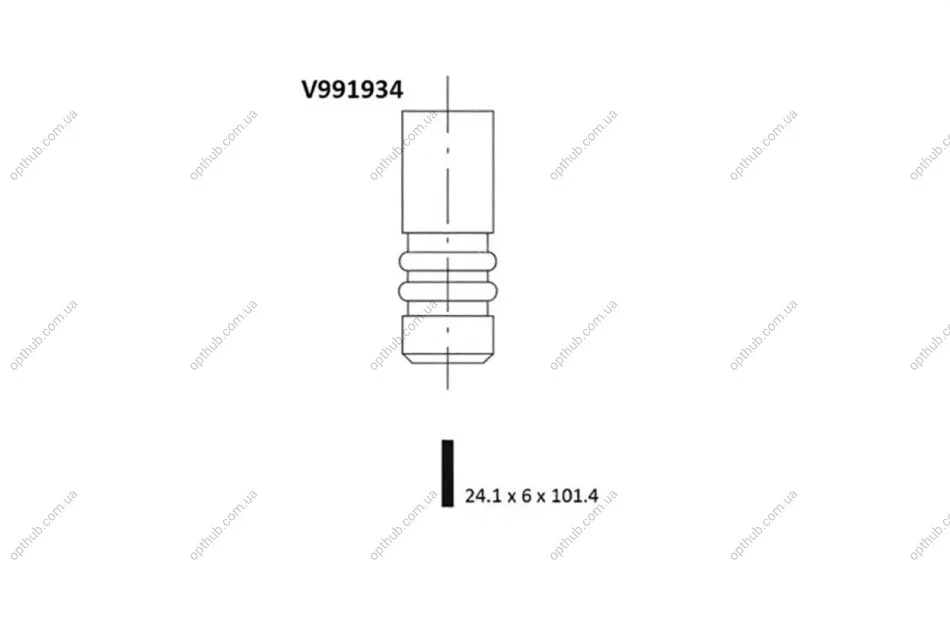Клапан двигателя EX FORD FXDA/FXDB/FXDC/FXDD/HWDA/HWDB 24.1X6X101.4 BGA V991934 (фото 1)