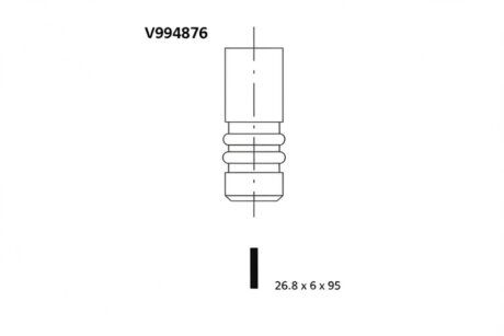 Клапан двигуна IN FIAT/LANCIA 1.2/1.4 16V 26.8X6X95 188A5 -ua BGA V994876