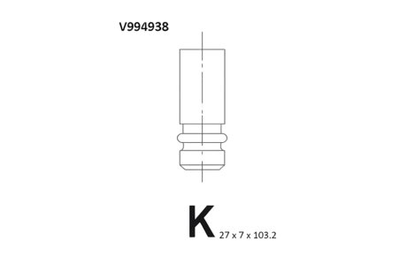 Клапан двигуна EX VOLVO B5254 27X7X103.2 -ua BGA V994938