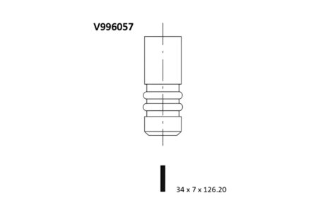 Клапан двигуна IN KIA CARNIVAL 2.9 TDI 16V J3 34X7X126.2 BGA V996057