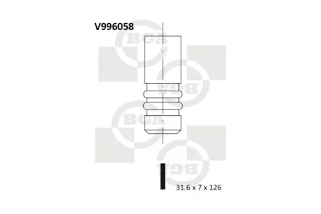 Клапан двигуна EX HYUNDAI/KIA 2.9TD/CRDI J3 31.6X7X126 -ua BGA V996058