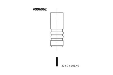 Клапан двигуна EX VAG ATZ/AME/AQW 30X7X101.4 -ua BGA V996062