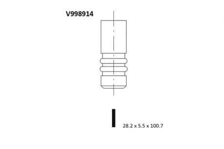 Клапан двигуна IN PSA KFU(ET3J4) 28.2X5.5X100.7 -ua BGA V998914
