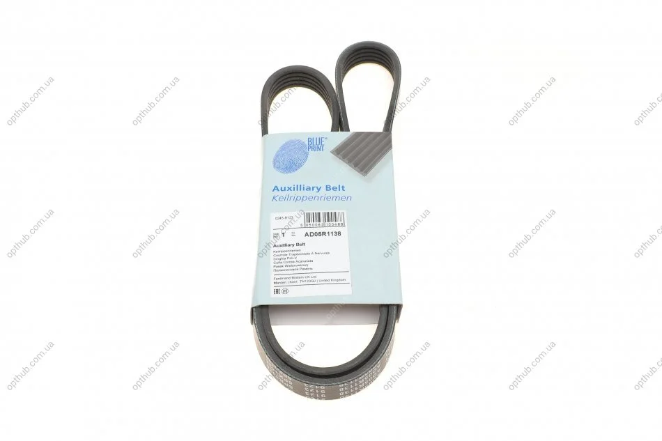 Ремінь генератора поліклиновий BLUE PRINT AD05R1138 (фото 1)