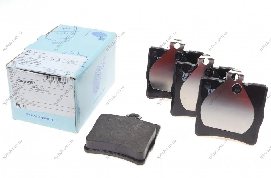 Колодки гальмівні (задні) MB (W202/203/208/210) 93-11/ Crysler Crossfire 3.2 03-08 UA63 BLUE PRINT ADA104207 (фото 1)