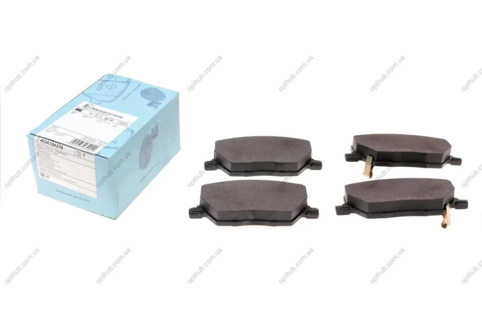 Колодки гальмівні (передні) Fiat 500X 1.4-1.6/1.6-2.0D 14-/ Jeep Renegade1.4-1.6/2.0CRD 14- UA63 BLUE PRINT ADA104278 (фото 1)