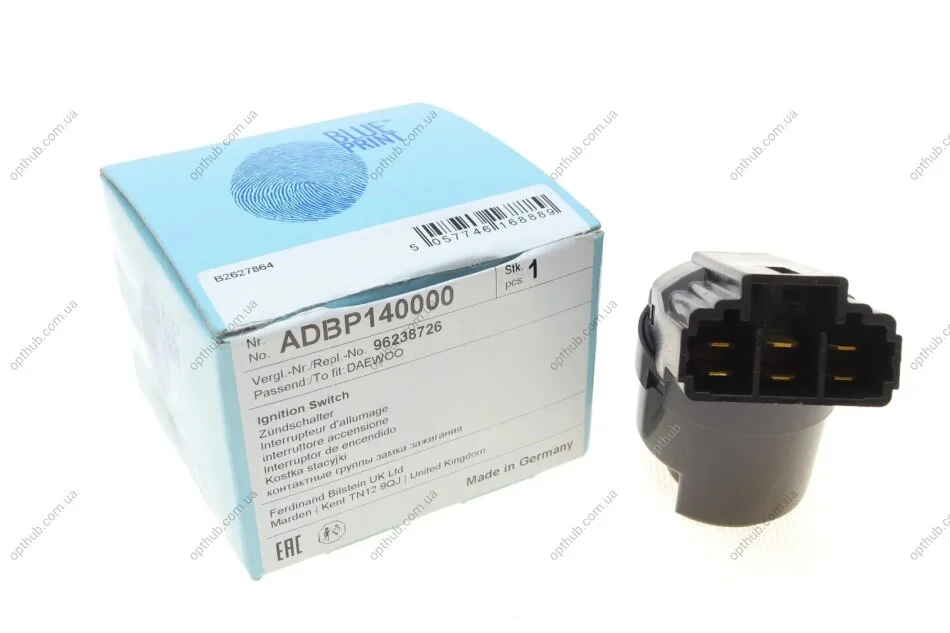 Перемикач замка запалювання (Blue Print) CHEVROLET AVEO / KALOS (T250, T255) 1.2 03/2005-12/2007, D -ua BLUE PRINT ADBP140000 (фото 1)