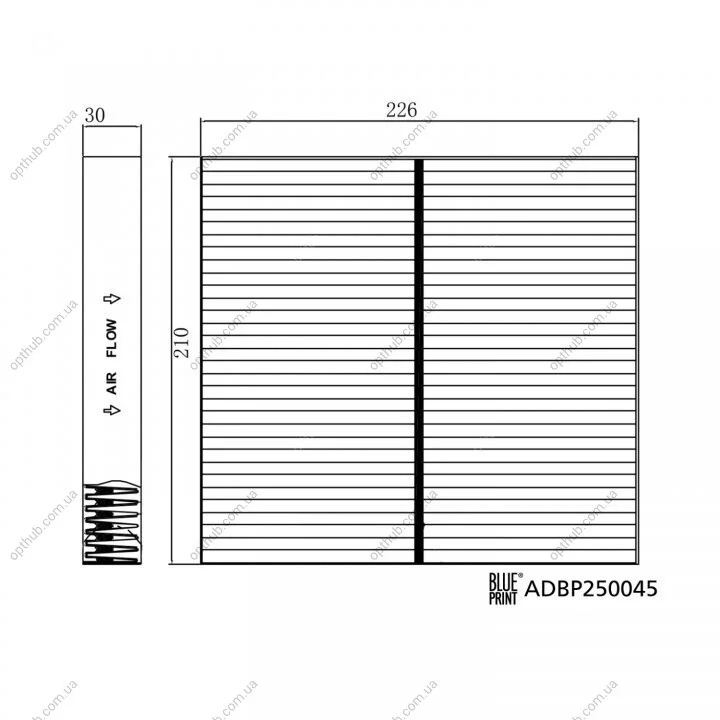 Фільтр салону BLUE PRINT ADBP250045 (фото 1)