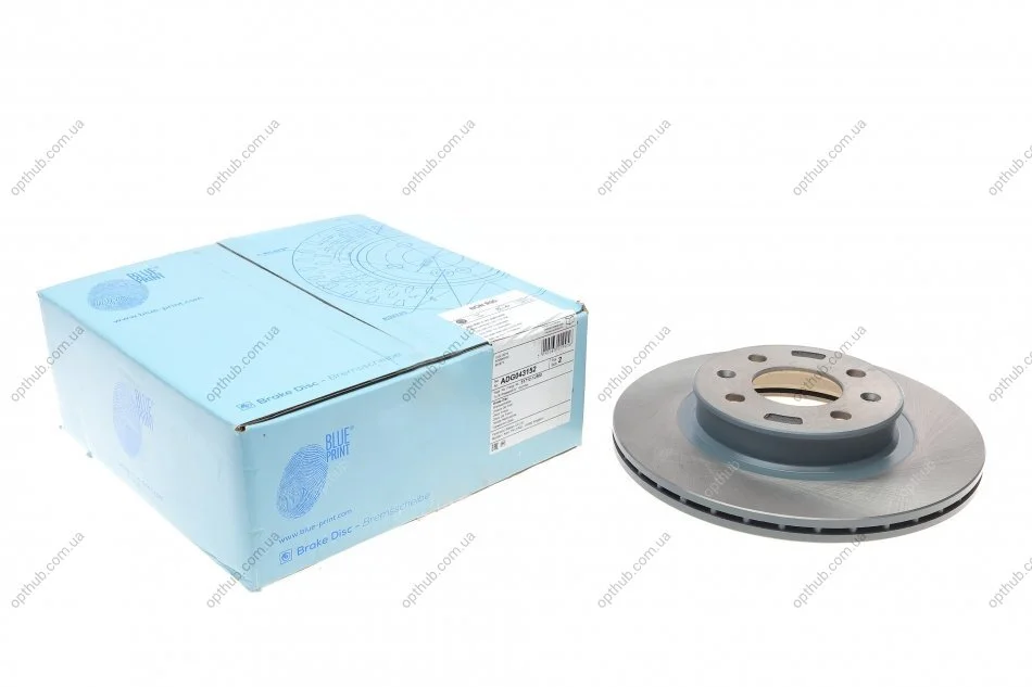 Диск гальмівний (передній) Hyundai i20 1.2 16V 08-14 (256mm) (з покриттям) UA63 BLUE PRINT ADG043152 (фото 1)
