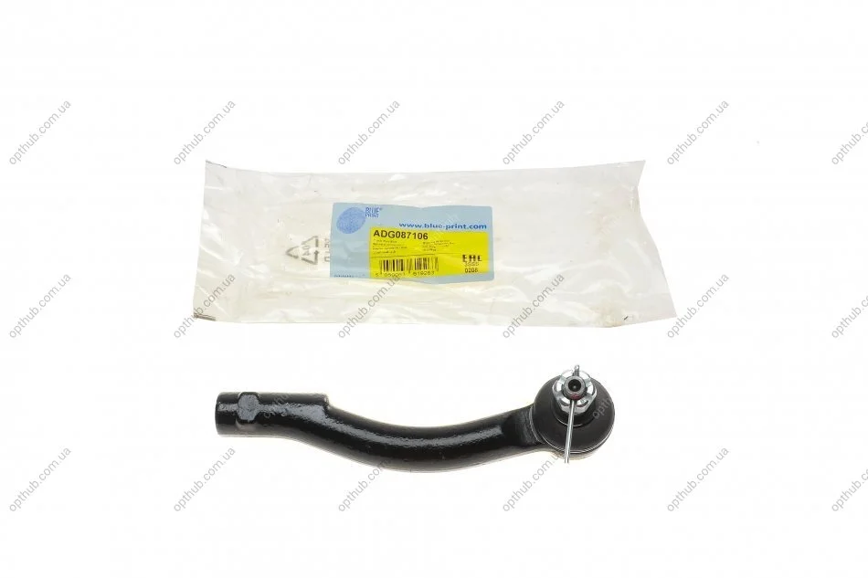 Наконечник тяги рульової (R) Hyundai Tucson 04-15 Kia Sportage 04-10 UA63 BLUE PRINT ADG087106 (фото 1)