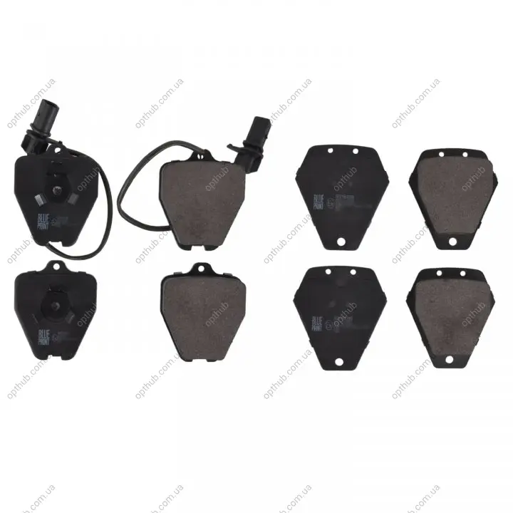 Комплект гальмівних колодок передн, AUDI A6 C4, A6 C5, A8 D2 2.5D-4.2 03.94-01.05 BLUE PRINT ADV184288 (фото 1)