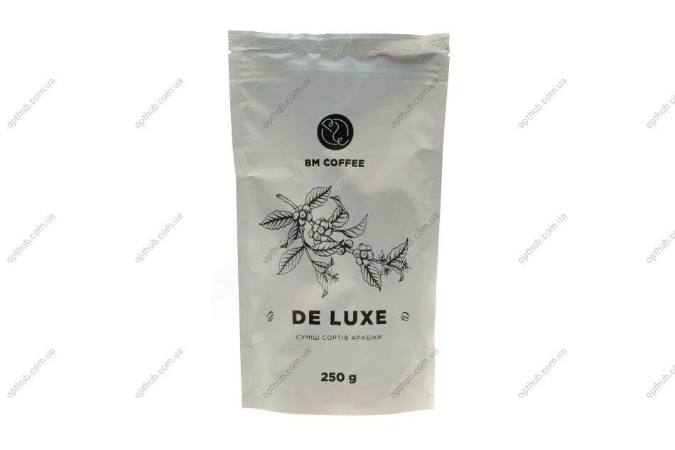 Кава смажена мелена "ДЕЛЮКС " (0,25 кг) Bm-coffee КАВА DE LUXE 250G (фото 1)