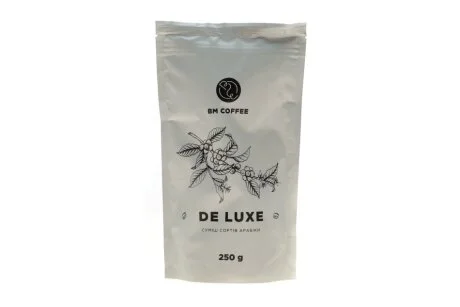 Кава смажена мелена "ДЕЛЮКС " (0,25 кг) Bm-coffee КАВА DE LUXE 250G