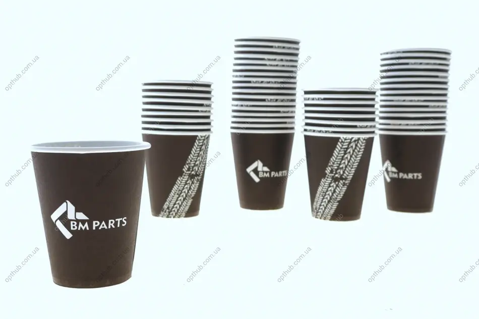 Стаканчик паперовий з логотипом 175 мл BM group COFFEE CUP 50X BK (фото 1)