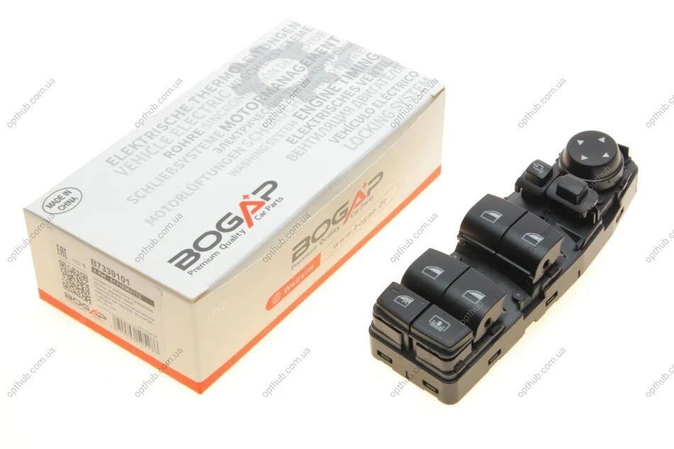 Кнопка склопідйомника (L) BMW 3 (F30/F80) 11- B38/B46/B47/B48/B58/N13/N20/N26/N47/N55 (блок) (opt-om) BOGAP B7339101 (фото 1)