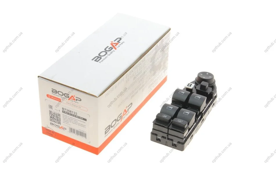 Кнопка склопідіймача (L) BMW 5 (E60) 03-10 M57/N43/N47/N52/N53/N62 (блок) (opt-om) BOGAP B7358133 (фото 1)