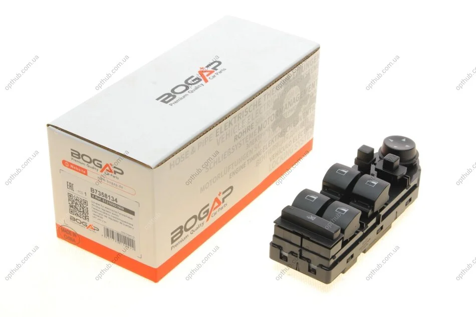 Кнопка склопідіймача (L) BMW 5 (E60) 03-10 M57/N43/N52/N53/N62 (блок) (opt-om) BOGAP B7358134 (фото 1)