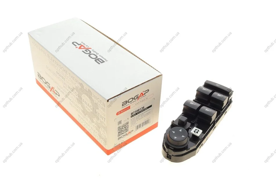 Кнопка склопідіймача (L) BMW 5 (E60) 03-10 M57/N43/N52/N53/N62 (блок) (opt-om) BOGAP B7358136 (фото 1)