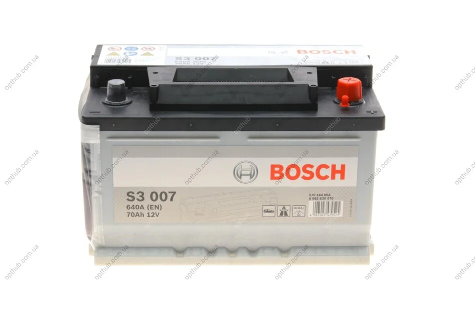 Акумулятор 70Ah-12v (S3007) (278x175x175),R,EN640 0092S30070 BOSCH 0 092 S30 070 (фото 1)