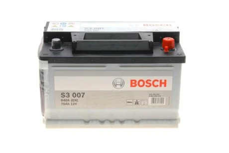 Акумулятор 70Ah-12v (S3007) (278x175x175),R,EN640 0092S30070 BOSCH 0 092 S30 070