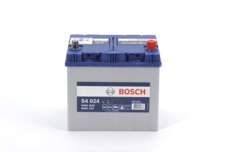 Акумулятор 60Ah-12v (S4024) (232x173x225),R,EN540 Азія BOSCH 0 092 S40 240