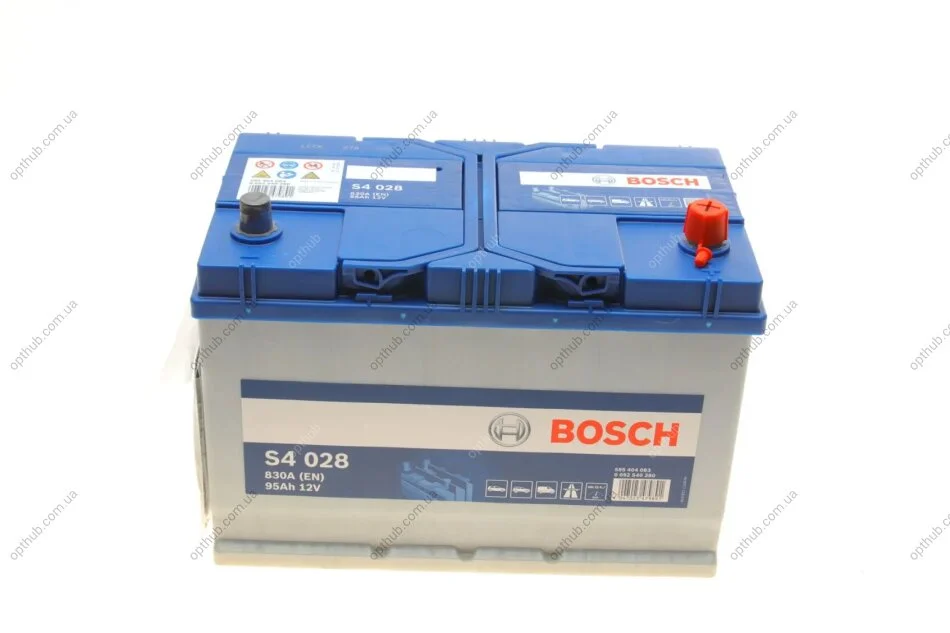 Акумулятор 95Ah-12v (S4028) (306x173x225),R,EN830(Азія) 0092S40280 BOSCH 0 092 S40 280 (фото 1)