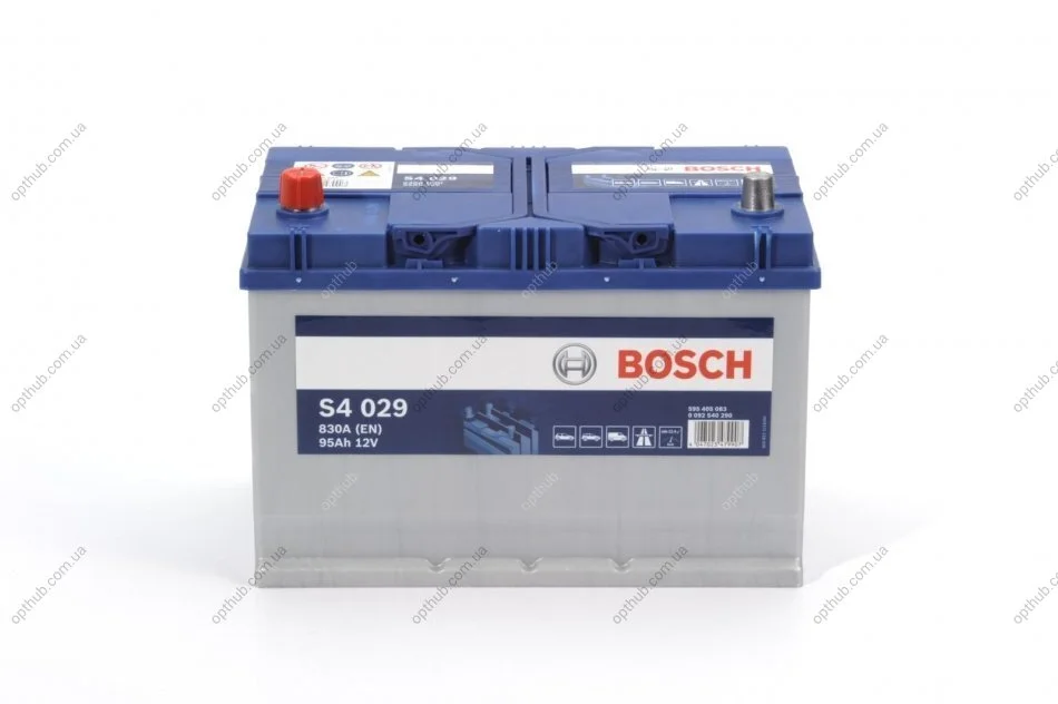 Акумулятор 95Ah-12v (S4029) (306x173x225),L,EN830(Азія) 0092S40290 BOSCH 0 092 S40 290 (фото 1)