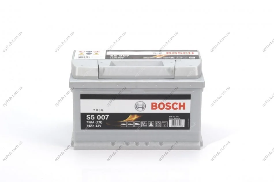 Акумулятор 74Ah-12v (S5007) (278x175x175),R,EN750 0092S50070 BOSCH 0 092 S50 070 (фото 1)