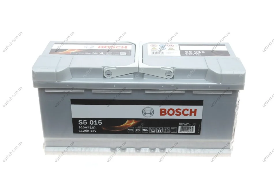 Акумулятор 110Ah-12v (S5015) (393x175x190),R,EN920 0092S50150 BOSCH 0 092 S50 150 (фото 1)