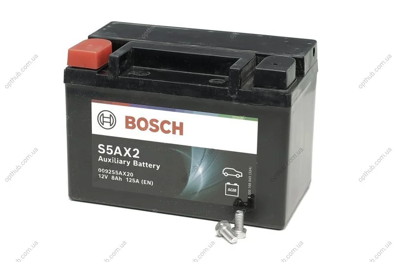 Акумулятор 8Ah-12v AGM AUXILIARY (S5AX2) (150x87x105),L,EN125 BOSCH 0 092 S5A X20 (фото 1)