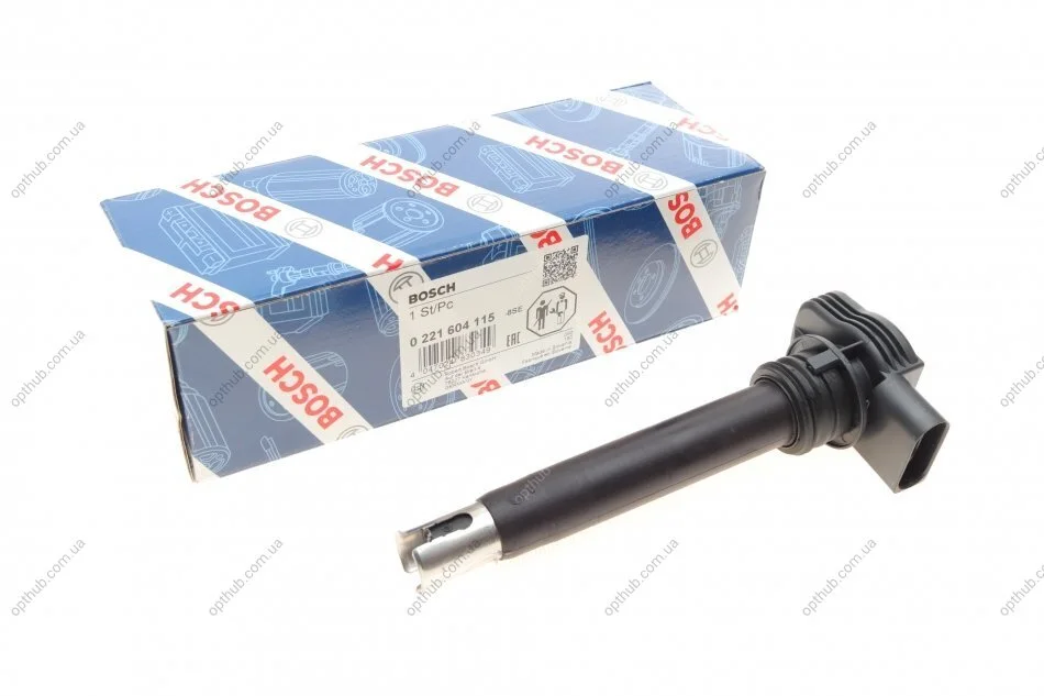 КОТУШКА ЗАПАЛЮВАННЯ AUDI, SKODA, VW (вир-во) BOSCH 0 221 604 115 (фото 1)