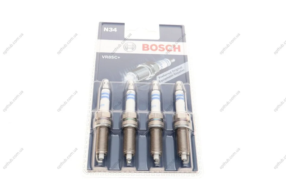 Свічка запалювання Renault Kangoo 01-/Logan 1.2 13-/Megane 1.6 16V 15- (К-кт 4 шт) BL (opt-om) BOSCH 0 242 129 800 (фото 1)