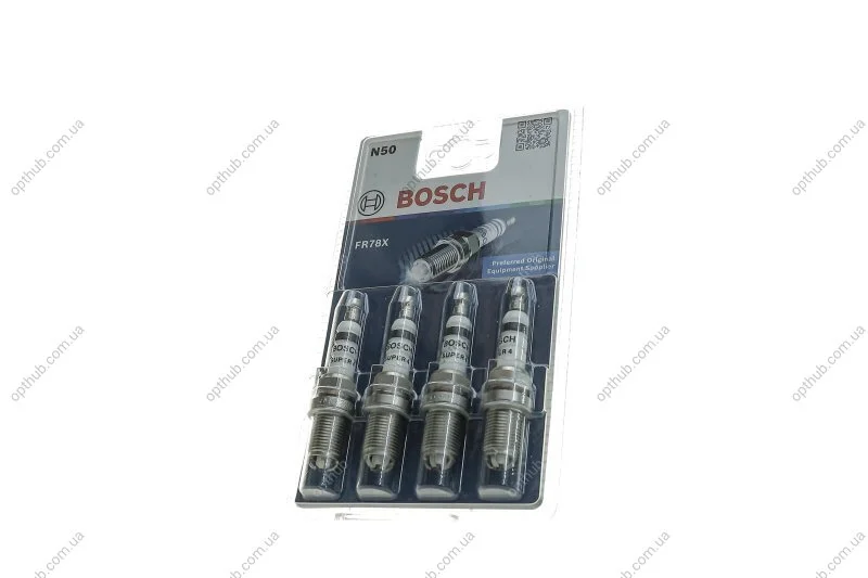 Свічка запалювання FR78X SUPER4 (VW GOLF IV, POLO) (4 шт. блист.) (вир-во) C.I.U BOSCH 0242232802 (фото 1)