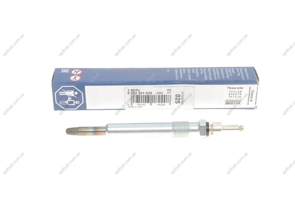 Свічка розжарювання GLP025 MB C, E-KLASSE 93-99 (вир-во) BOSCH 0 250 201 035 (фото 1)