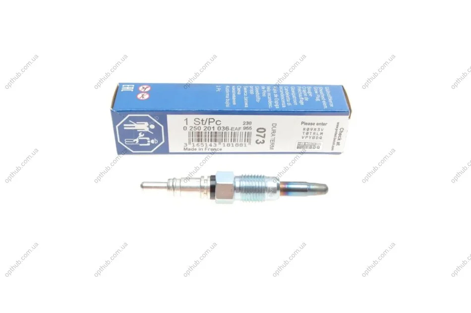 Свічка розжарювання VW Passat/Caddy II 1.9TDI 93-05 (12V) (M12x1.25) UA63 BOSCH 0 250 201 036 (фото 1)