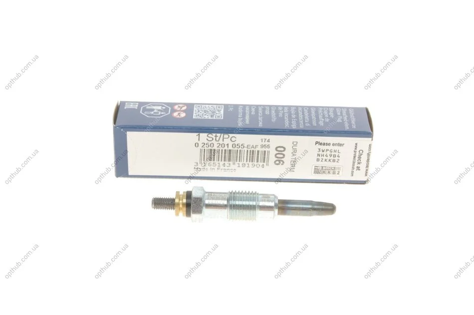Свічка розжарювання GLP006 MB 190, SSANGYONG 84-03 (вир-во) BOSCH 0 250 201 055 (фото 1)