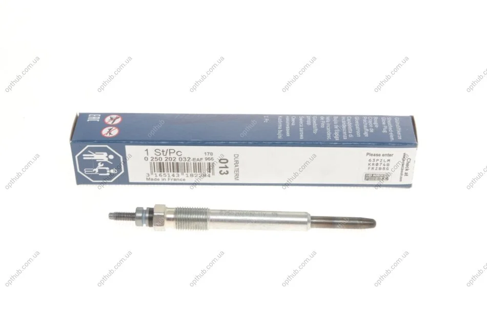 Свічка розжарювання GLP013 PSA 2.0 HDI 00-10 (вир-во) BOSCH 0 250 202 032 (фото 1)