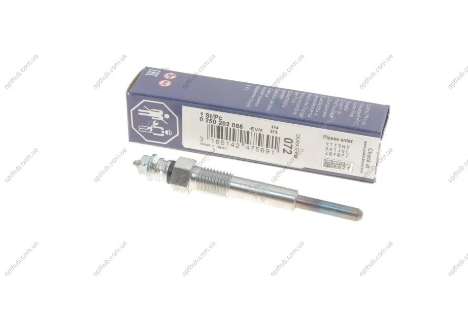 Свічка розжарювання Opel Corsa/Kadett 1.5D/1.7D 90- UA63 BOSCH 0 250 202 085 (фото 1)