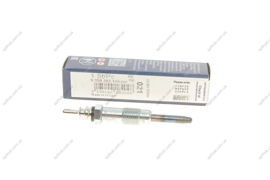 Свічка розжарювання GLP021 MB SPRINTER, VARIO 95-00 (вир-во) BOSCH 0 250 202 140 (фото 1)
