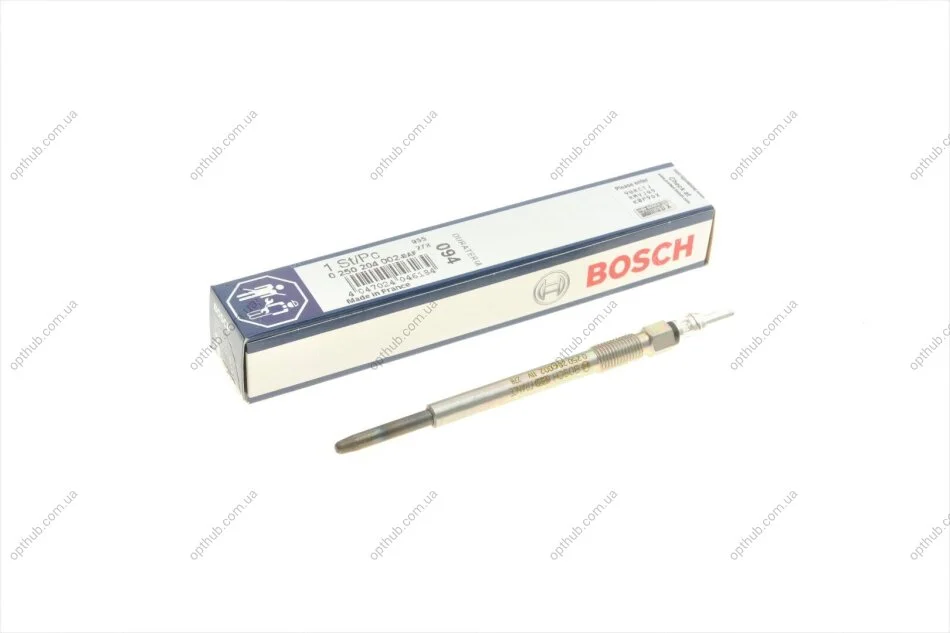 Свічка розжарювання GLP094 FORD FIESTA, FOCUS 1.4-1.6 01-11 (вир-во) BOSCH 0 250 204 002 (фото 1)