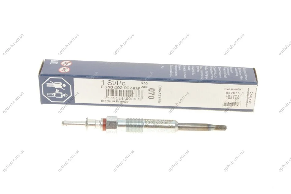 Свічка розжарювання GLP070 BMW 3, 5, X3, X5 01-07 (вир-во) BOSCH 0 250 402 002 (фото 1)
