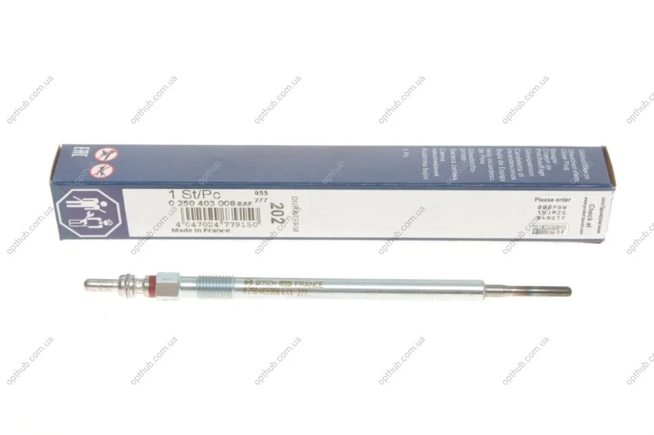 Свічка розжарювання GLP202 MB A, B, E-KLASSE 04-12 (вир-во) BOSCH 0 250 403 008 (фото 1)