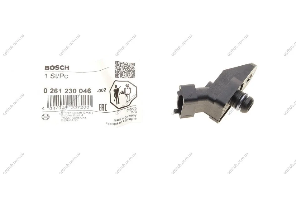 Датчик тиску, впускний газопровід BMW 3 (E46), 5 (E39), X5 (E53) -ua BOSCH 0 261 230 046 (фото 1)